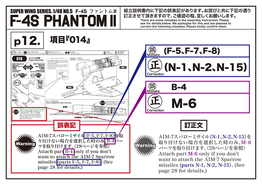 1/48 F-4S Instruction Manual Rectification